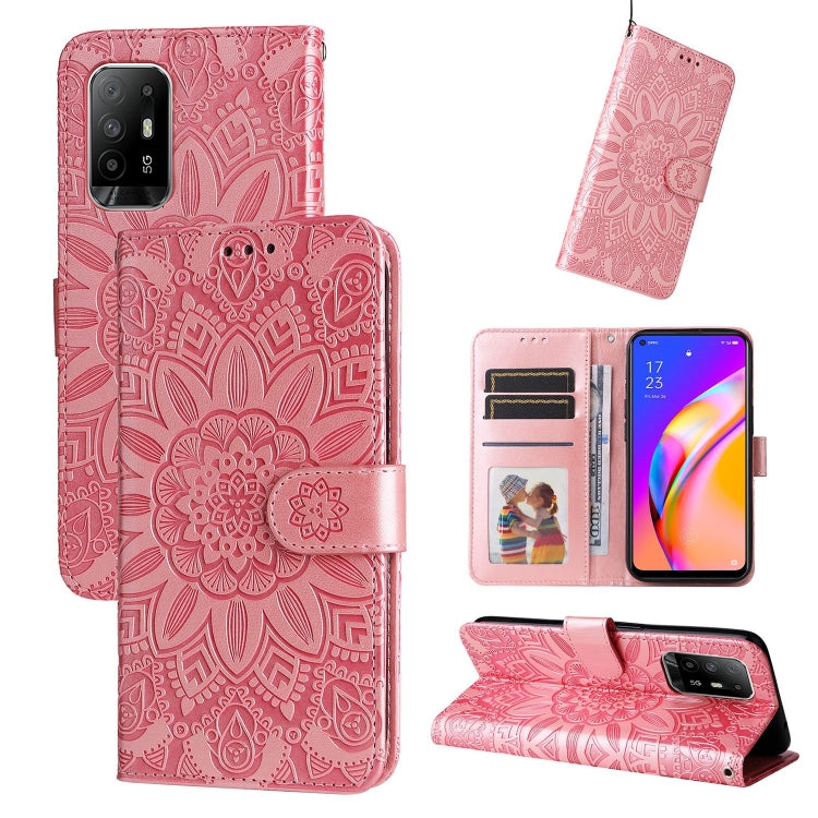 Embossed Sunflower Leather Phone Case, For OPPO A7 / A5s, For OPPO A9 / A5 2020, For OPPO A15 / A16K / A16e, For OPPO A52 / A72 / A92, For OPPO A53 / A53s / A33 / A32, For OPPO A54 4G / A16 / A16s / A55 4G, For OPPO A57 5G / Realme V23                 ...