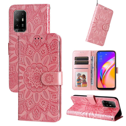 Embossed Sunflower Leather Phone Case, For OPPO A7 / A5s, For OPPO A9 / A5 2020, For OPPO A15 / A16K / A16e, For OPPO A52 / A72 / A92, For OPPO A53 / A53s / A33 / A32, For OPPO A54 4G / A16 / A16s / A55 4G, For OPPO A57 5G / Realme V23                 ...