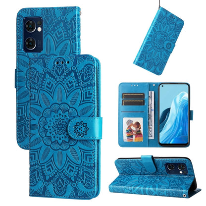 Embossed Sunflower Leather Phone Case, For OPPO A7 / A5s, For OPPO A9 / A5 2020, For OPPO A15 / A16K / A16e, For OPPO A52 / A72 / A92, For OPPO A53 / A53s / A33 / A32, For OPPO A54 4G / A16 / A16s / A55 4G, For OPPO A57 5G / Realme V23                 ...