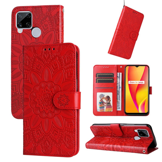 Embossed Sunflower Leather Phone Case, For OPPO Realme C15 / C12 / C25, For OPPO Realme C21 / C21Y, For OPPO Realme C31, For OPPO Realme C35 4G / Narzo 50A Prime, For OPPO Realme GT Neo2, For OPPO Realme GT Neo3, For OPPO Realme 9i / A36 4G / A76 4G