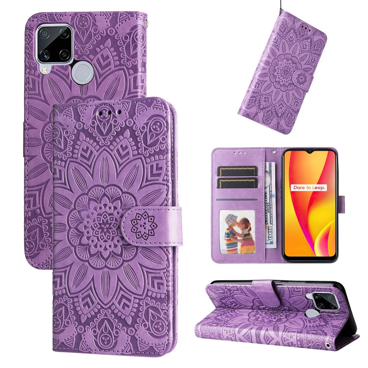 Embossed Sunflower Leather Phone Case, For OPPO Realme C15 / C12 / C25, For OPPO Realme C21 / C21Y, For OPPO Realme C31, For OPPO Realme C35 4G / Narzo 50A Prime, For OPPO Realme GT Neo2, For OPPO Realme GT Neo3, For OPPO Realme 9i / A36 4G / A76 4G   ...