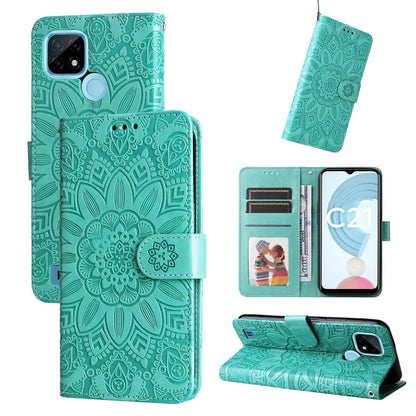 Embossed Sunflower Leather Phone Case, For OPPO Realme C15 / C12 / C25, For OPPO Realme C21 / C21Y, For OPPO Realme C31, For OPPO Realme C35 4G / Narzo 50A Prime, For OPPO Realme GT Neo2, For OPPO Realme GT Neo3, For OPPO Realme 9i / A36 4G / A76 4G   ...