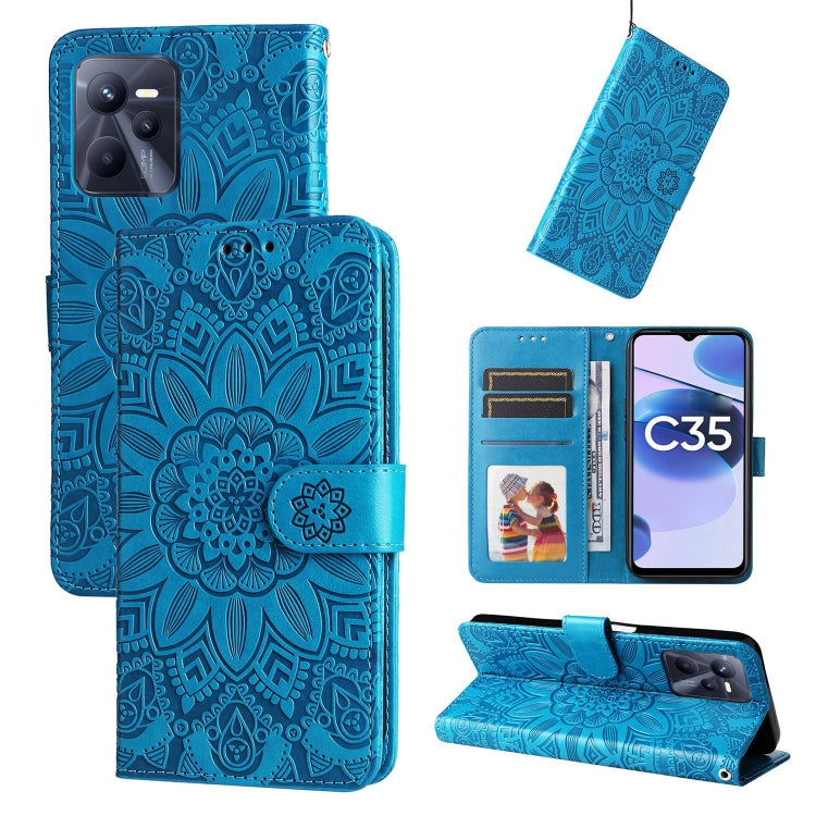 Embossed Sunflower Leather Phone Case, For OPPO Realme C15 / C12 / C25, For OPPO Realme C21 / C21Y, For OPPO Realme C31, For OPPO Realme C35 4G / Narzo 50A Prime, For OPPO Realme GT Neo2, For OPPO Realme GT Neo3, For OPPO Realme 9i / A36 4G / A76 4G   ...