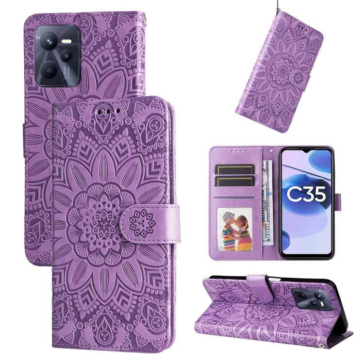 Embossed Sunflower Leather Phone Case, For OPPO Realme C15 / C12 / C25, For OPPO Realme C21 / C21Y, For OPPO Realme C31, For OPPO Realme C35 4G / Narzo 50A Prime, For OPPO Realme GT Neo2, For OPPO Realme GT Neo3, For OPPO Realme 9i / A36 4G / A76 4G   ...