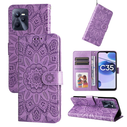 Embossed Sunflower Leather Phone Case, For OPPO Realme C15 / C12 / C25, For OPPO Realme C21 / C21Y, For OPPO Realme C31, For OPPO Realme C35 4G / Narzo 50A Prime, For OPPO Realme GT Neo2, For OPPO Realme GT Neo3, For OPPO Realme 9i / A36 4G / A76 4G   ...