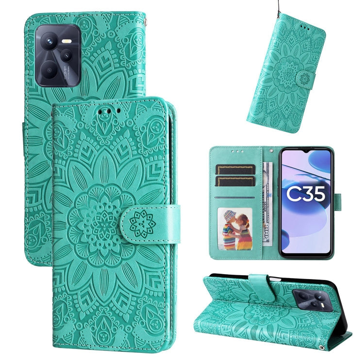 Embossed Sunflower Leather Phone Case, For OPPO Realme C15 / C12 / C25, For OPPO Realme C21 / C21Y, For OPPO Realme C31, For OPPO Realme C35 4G / Narzo 50A Prime, For OPPO Realme GT Neo2, For OPPO Realme GT Neo3, For OPPO Realme 9i / A36 4G / A76 4G   ...