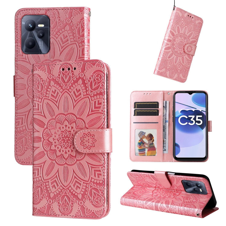 Embossed Sunflower Leather Phone Case, For OPPO Realme C15 / C12 / C25, For OPPO Realme C21 / C21Y, For OPPO Realme C31, For OPPO Realme C35 4G / Narzo 50A Prime, For OPPO Realme GT Neo2, For OPPO Realme GT Neo3, For OPPO Realme 9i / A36 4G / A76 4G   ...