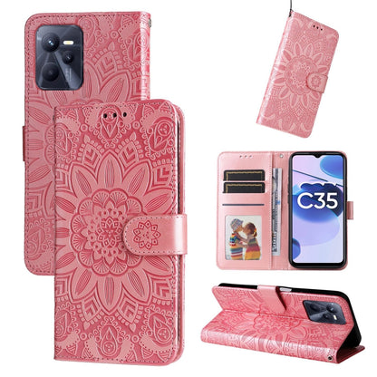 Embossed Sunflower Leather Phone Case, For OPPO Realme C15 / C12 / C25, For OPPO Realme C21 / C21Y, For OPPO Realme C31, For OPPO Realme C35 4G / Narzo 50A Prime, For OPPO Realme GT Neo2, For OPPO Realme GT Neo3, For OPPO Realme 9i / A36 4G / A76 4G   ...