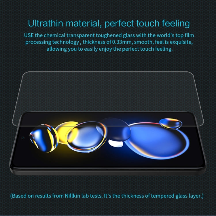 NILLKIN H 0.33mm 9H Explosion-proof Tempered Glass Film, For Xiaomi Redmi Note 11T Pro/11T Pro+ 5G/Poco X4 GT 5G