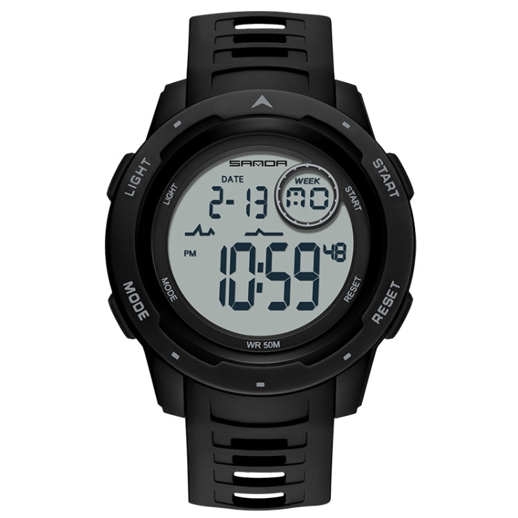 SANDA 2125 Montre électronique lumineuse étanche à double affichage