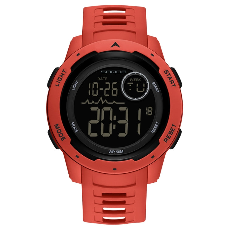 SANDA 2125 Montre électronique lumineuse étanche à double affichage