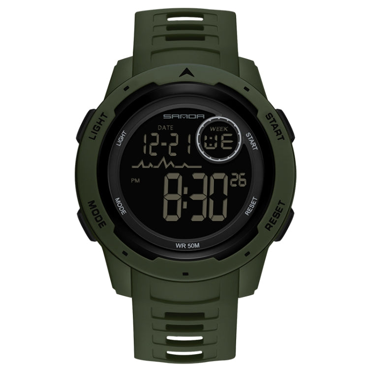 SANDA 2125 Montre électronique lumineuse étanche à double affichage