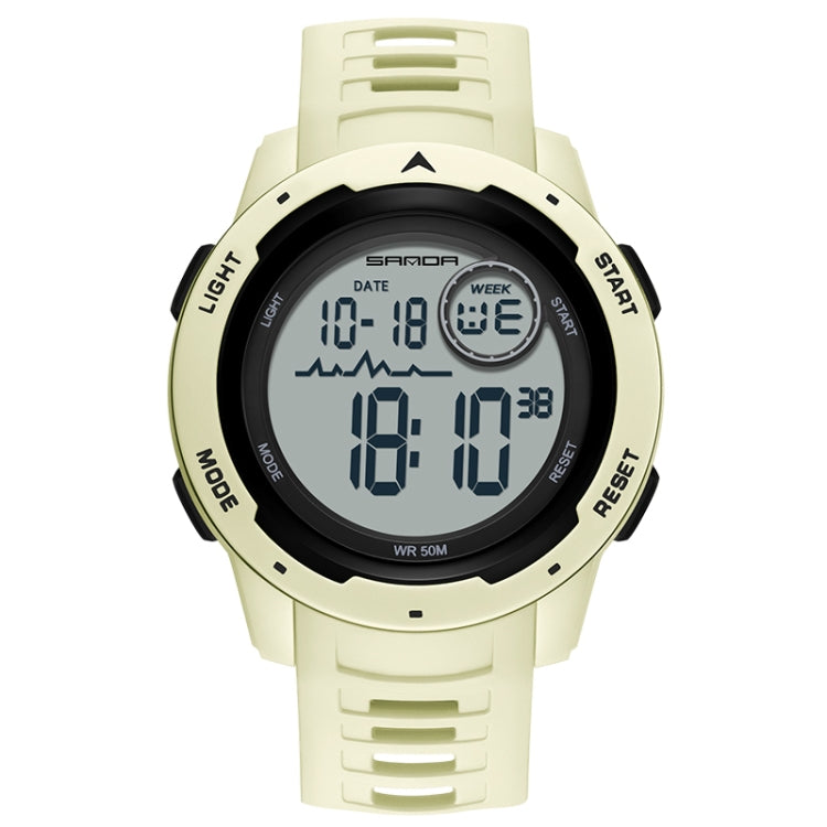 SANDA 2125 Montre électronique lumineuse étanche à double affichage