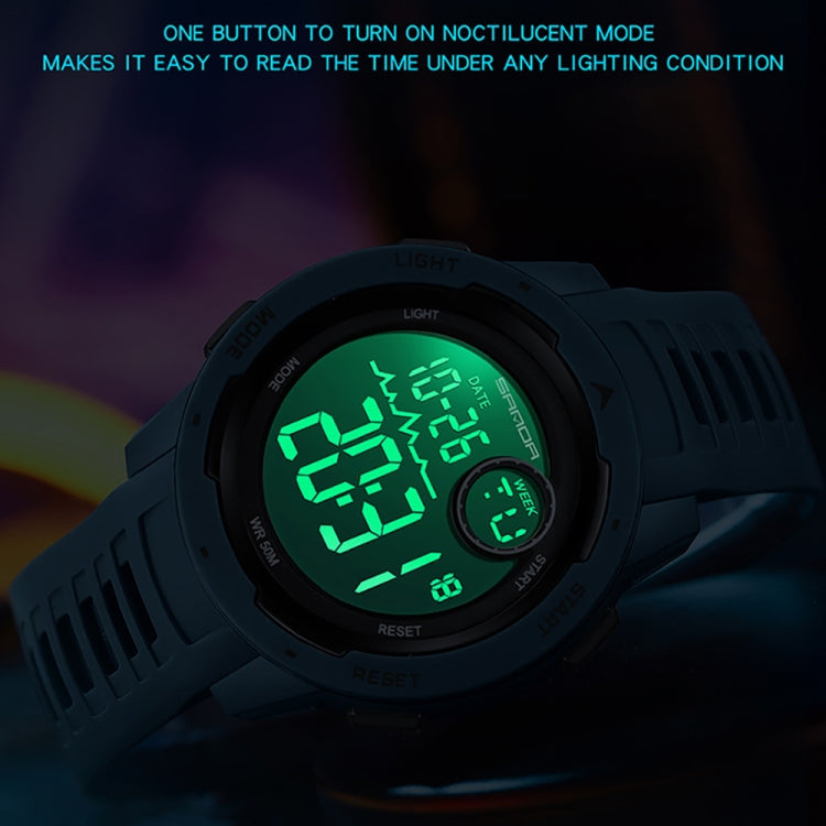 SANDA 2125 Montre électronique lumineuse étanche à double affichage