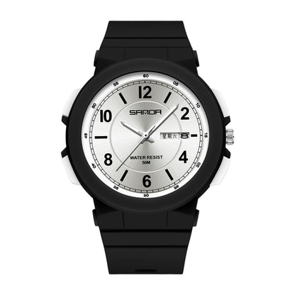 Montre électronique étanche à double calendrier avec bracelet en TPU Sanda 6097