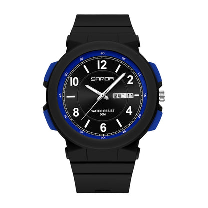 Montre électronique étanche à double calendrier avec bracelet en TPU Sanda 6097