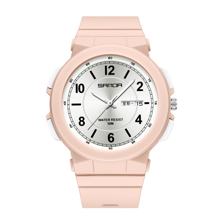 Montre électronique étanche à double calendrier avec bracelet en TPU Sanda 6097