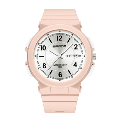 Montre électronique étanche à double calendrier avec bracelet en TPU Sanda 6097