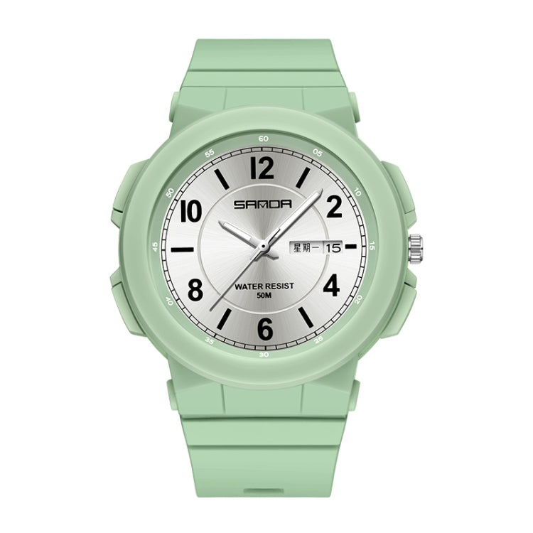 Montre électronique étanche à double calendrier avec bracelet en TPU Sanda 6097