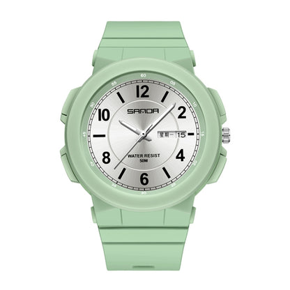 Montre électronique étanche à double calendrier avec bracelet en TPU Sanda 6097