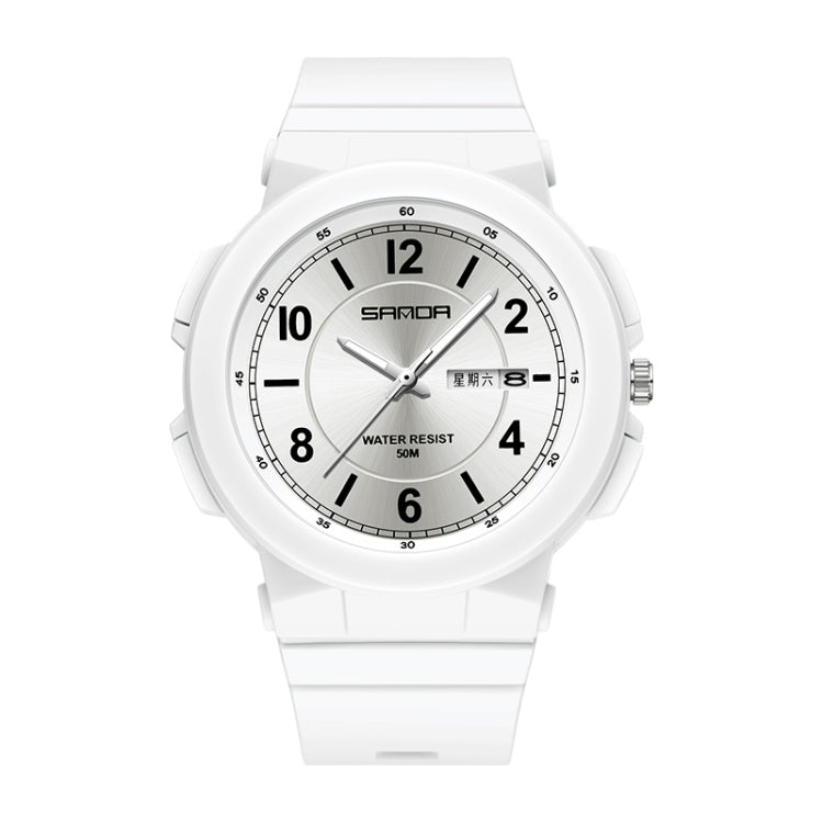 Montre électronique étanche à double calendrier avec bracelet en TPU Sanda 6097