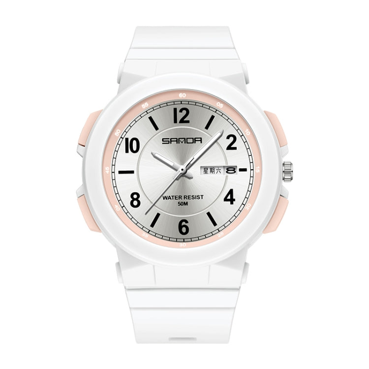 Montre électronique étanche à double calendrier avec bracelet en TPU Sanda 6097