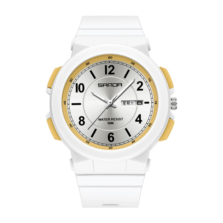 Montre électronique étanche à double calendrier avec bracelet en TPU Sanda 6097