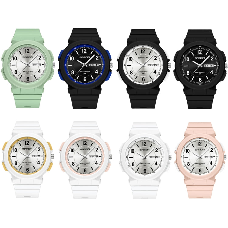 Montre électronique étanche à double calendrier avec bracelet en TPU Sanda 6097