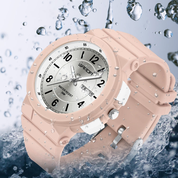 Montre électronique étanche à double calendrier avec bracelet en TPU Sanda 6097