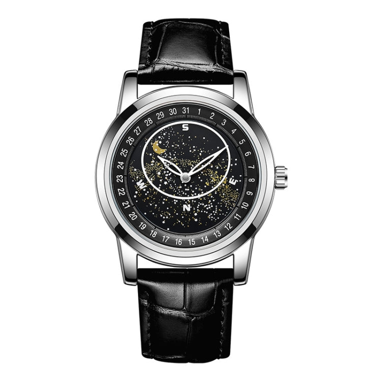 Montre mécanique Sanda 7001 avec bracelet en cuir, lumineuse et étanche