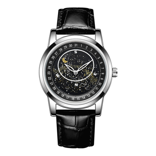 Montre mécanique Sanda 7001 avec bracelet en cuir, lumineuse et étanche
