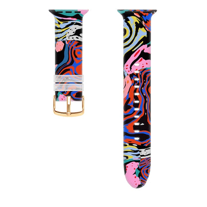 Square Buckle Color Printing Watch Band For Apple Watch Series