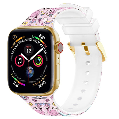 Square Buckle Color Printing Watch Band For Apple Watch Series, 7 45mm / 6&SE&5&4 44mm / 3&2&1 42mm, 7 41mm / 6&SE&5&4 40mm / 3&2&1 38mm