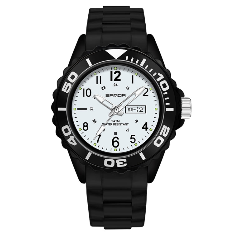SANDA 1053 Montre électronique étanche à double affichage avec bracelet en TPU pour femmes