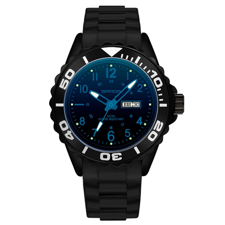 SANDA 1053 Montre électronique étanche à double affichage avec bracelet en TPU pour femmes
