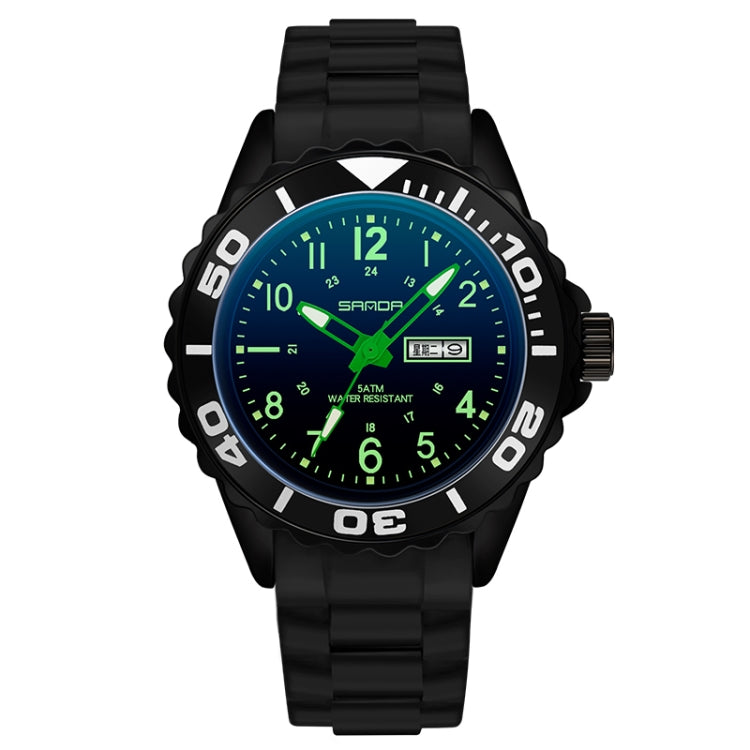 SANDA 1053 Montre électronique étanche à double affichage avec bracelet en TPU pour femmes