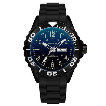SANDA 1053 Montre électronique étanche à double affichage avec bracelet en TPU pour femmes