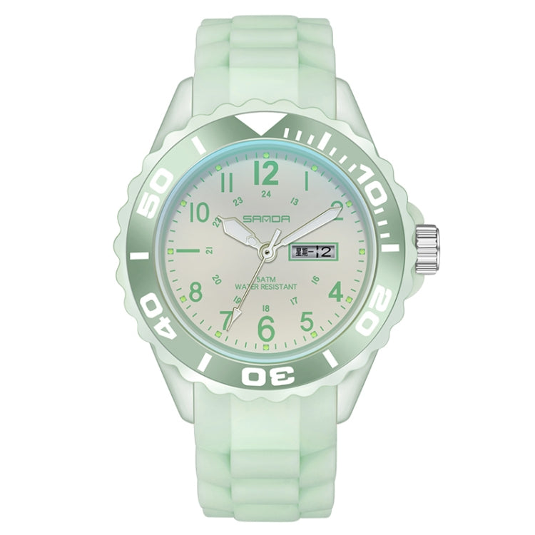 SANDA 1053 Montre électronique étanche à double affichage avec bracelet en TPU pour femmes