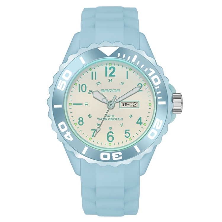 SANDA 1053 Montre électronique étanche à double affichage avec bracelet en TPU pour femmes