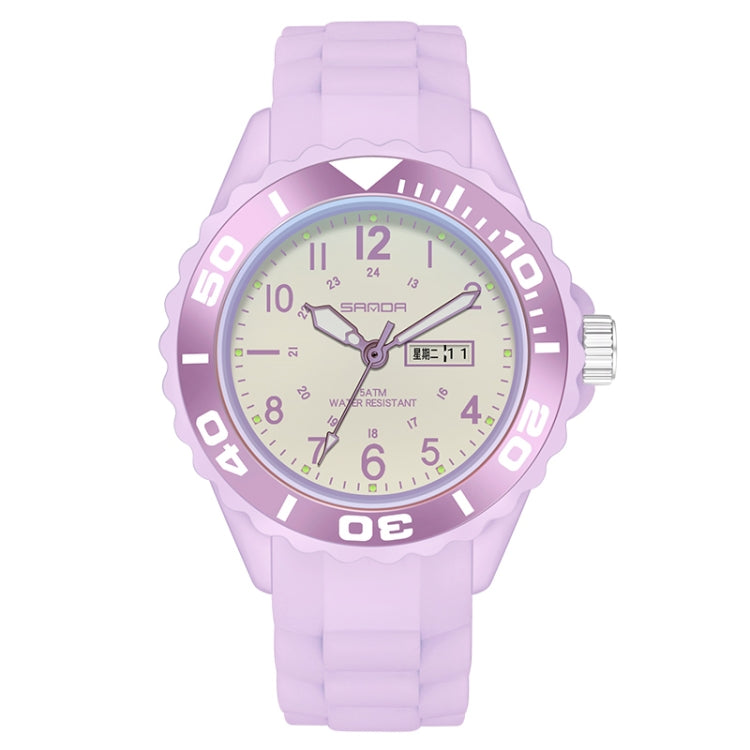 SANDA 1053 Montre électronique étanche à double affichage avec bracelet en TPU pour femmes