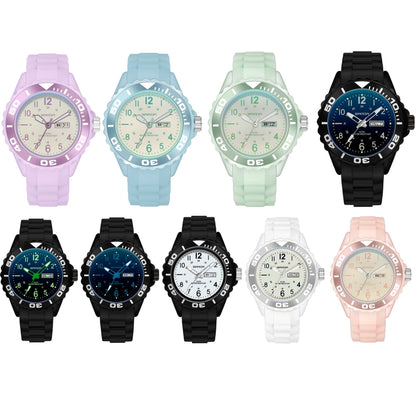 SANDA 1053 Montre électronique étanche à double affichage avec bracelet en TPU pour femmes