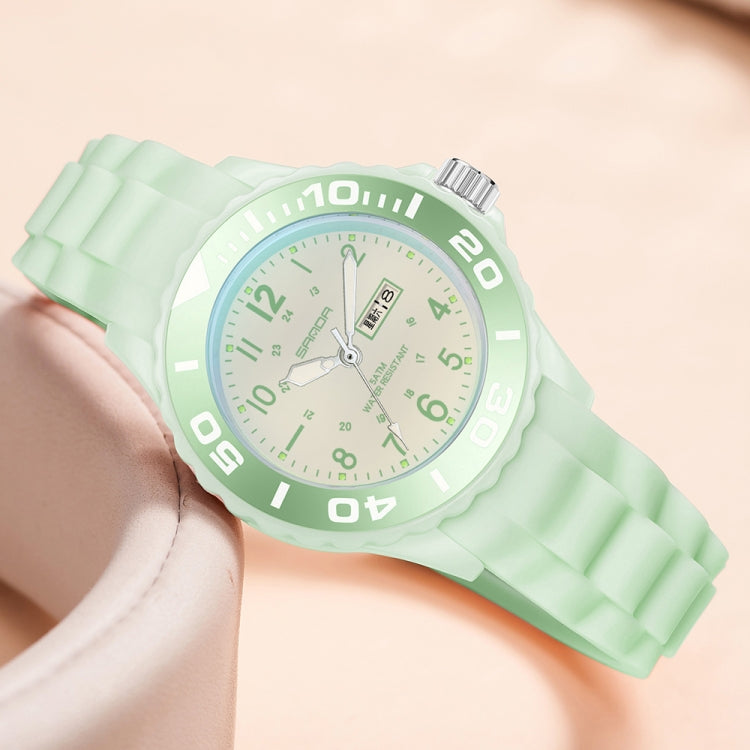 SANDA 1053 Montre électronique étanche à double affichage avec bracelet en TPU pour femmes