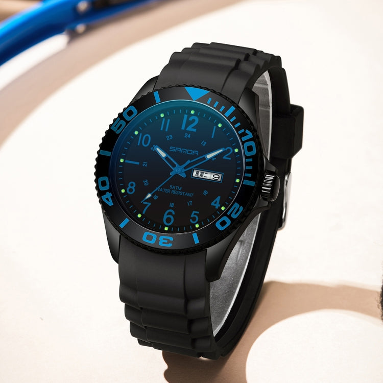 SANDA 1053 Montre électronique étanche à double affichage avec bracelet en TPU pour femmes