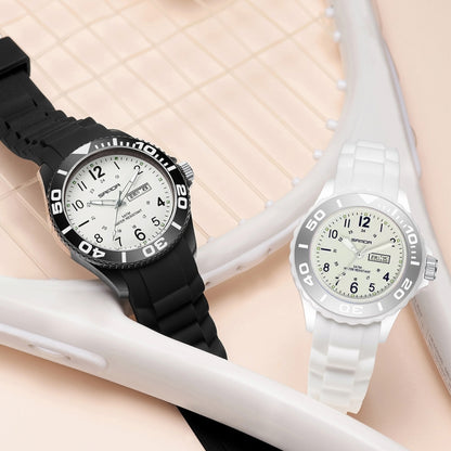 SANDA 1053 Montre électronique étanche à double affichage avec bracelet en TPU pour femmes