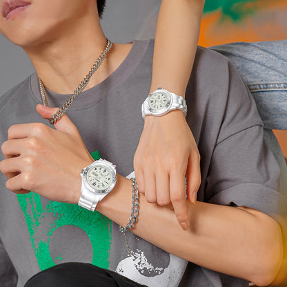 SANDA 1053 Montre électronique étanche à double affichage avec bracelet en TPU pour femmes