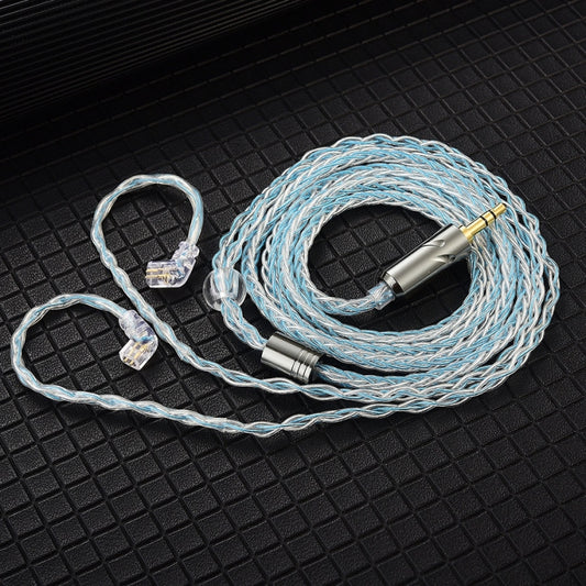 QKZ T1 8 Core TC Silver Plated 3.5mm 0.75mm 2PIN HIFI Earphone Update Cable
