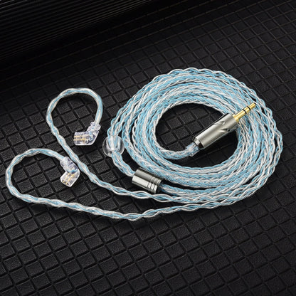QKZ T1 8 Core TC Silver Plated 3.5mm 0.75mm 2PIN HIFI Earphone Update Cable