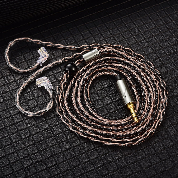 QKZ T1 8 Core TC Silver Plated 3.5mm 0.75mm 2PIN HIFI Earphone Update Cable