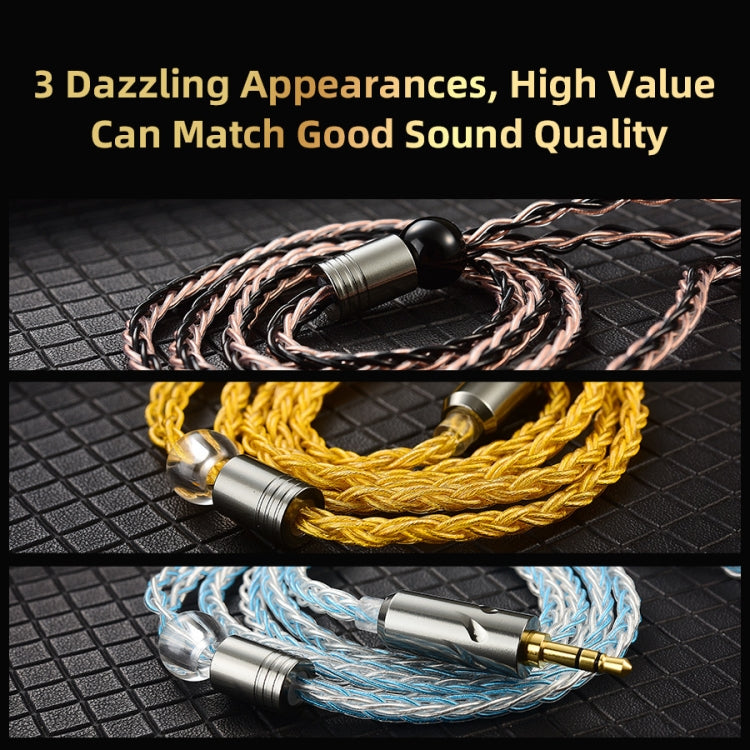 QKZ T1 8 Core TC Silver Plated 3.5mm 0.75mm 2PIN HIFI Earphone Update Cable