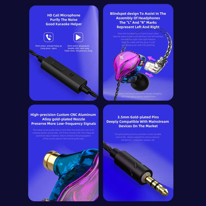 QKZ ZXT Sports In-ear Wired Control Plug HIFI Stereo Stage Monitor Earphone, Standard Version, with Mic